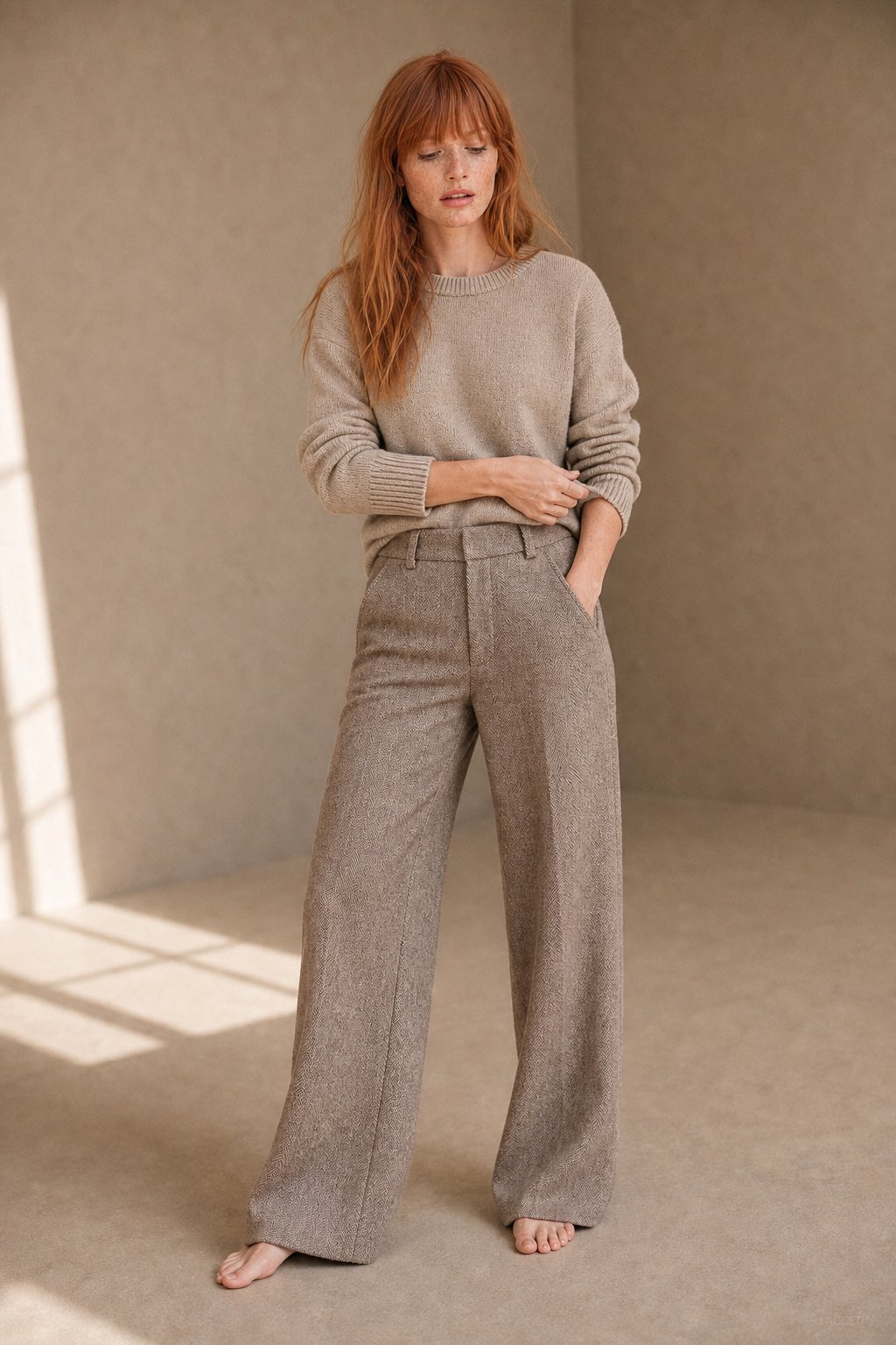 Colette Wool Herringbone Pants, studio product shot