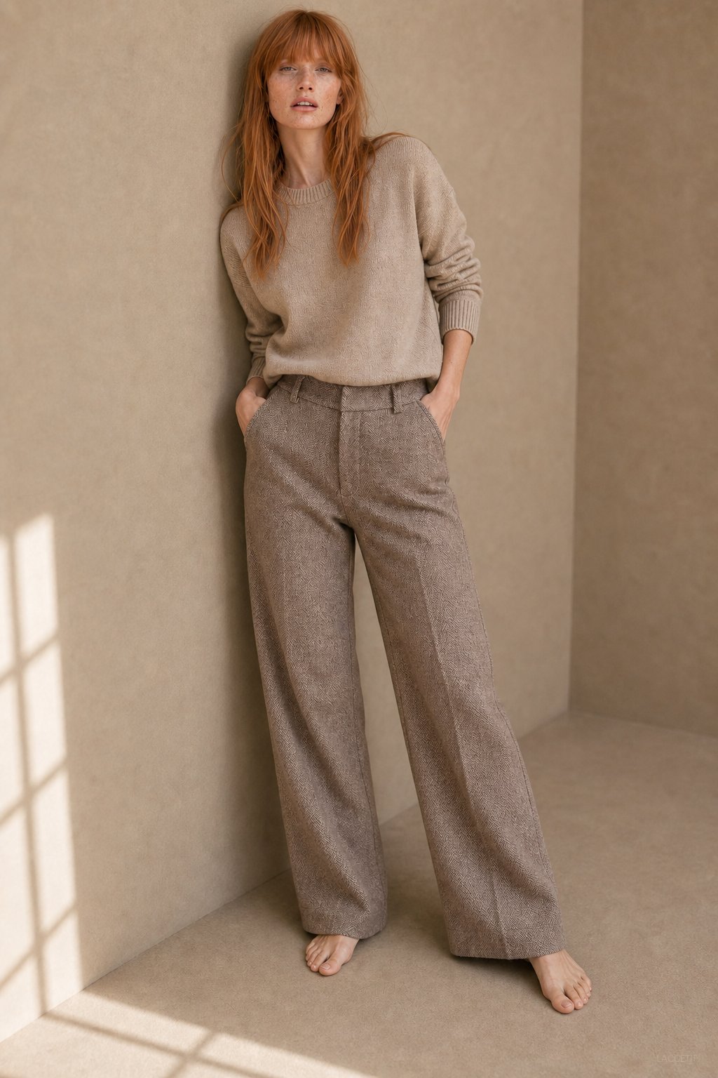 Colette Wool Herringbone Pants, studio product shot