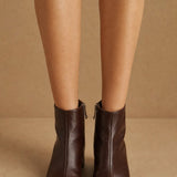 Deauville Chunky Heel Boot — Brown, banana_republic product shot
