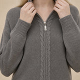 Elinsborg Cashmere Hooded Cardigan — Gray, studio product shot