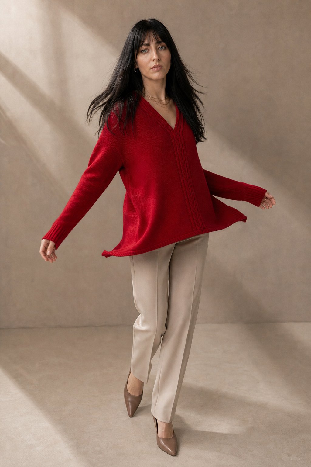 Elinsborg Cashmere Hooded Cardigan — Burgundy, studio product shot