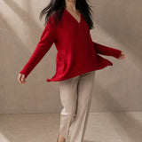 Elinsborg Cashmere Hooded Cardigan — Burgundy, studio product shot