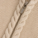 Elinsborg Cashmere Hooded Cardigan — Beige, studio product shot