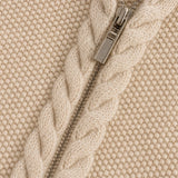 Elinsborg Cashmere Hooded Cardigan — Beige, studio product shot