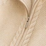 Elinsborg Cashmere Hooded Cardigan — Beige, studio product shot