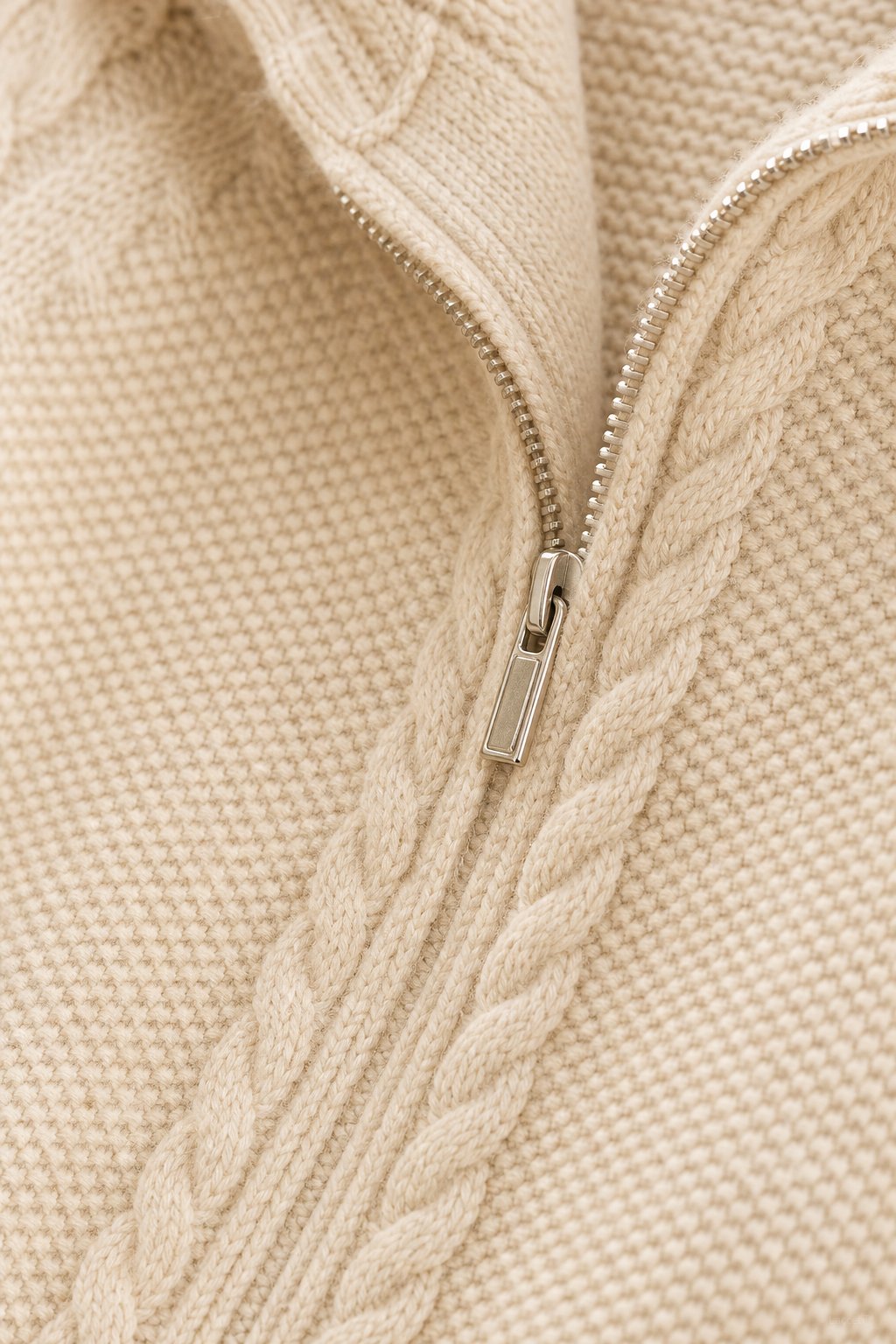 Elinsborg Cashmere Hooded Cardigan — Beige, studio product shot