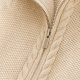 Elinsborg Cashmere Hooded Cardigan — Beige, studio product shot