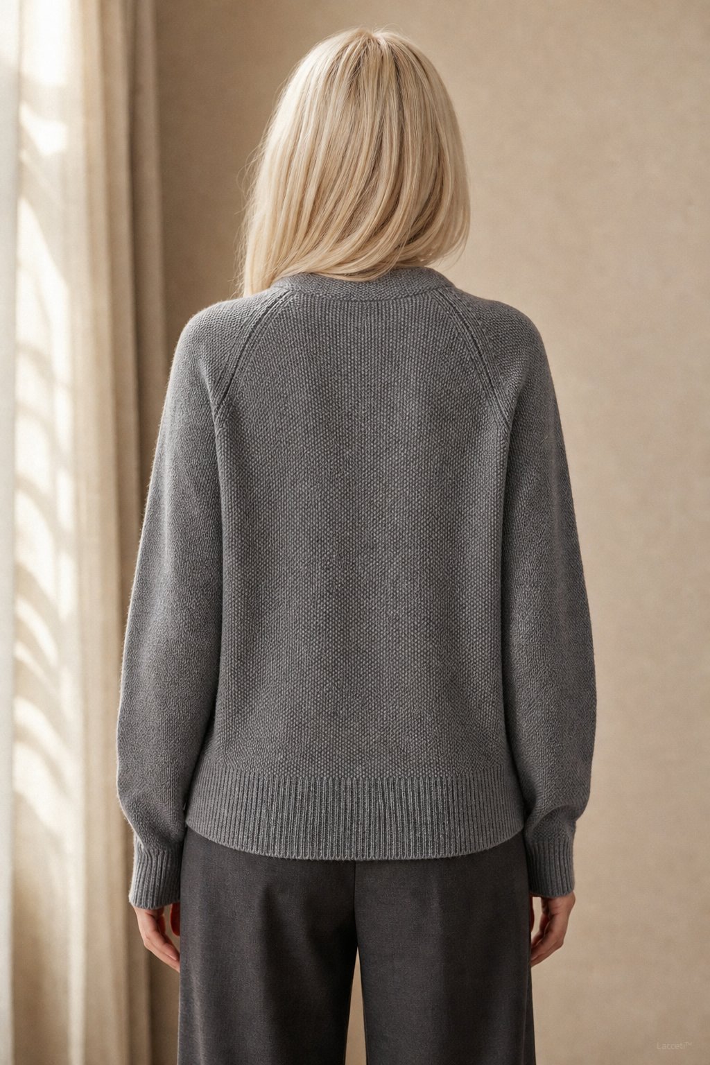 Elinsborg Cashmere Hooded Cardigan — Gray, studio product shot