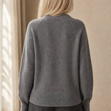 Elinsborg Cashmere Hooded Cardigan — Gray, studio product shot