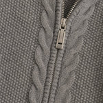 Elinsborg Cashmere Hooded Cardigan — Gray, studio product shot