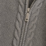 Elinsborg Cashmere Hooded Cardigan — Gray, studio product shot