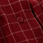Garance Plaid Oversize Blouse — Red, banana_republic product shot