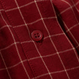 Garance Plaid Oversize Blouse — Red, banana_republic product shot