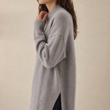 Holmstead Relaxed Turtleneck Drape Sweater — Gray, banana_republic product shot