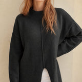 Holmstead Relaxed Turtleneck Drape Sweater — Black, banana_republic product shot