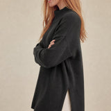 Holmstead Relaxed Turtleneck Drape Sweater — Black, banana_republic product shot