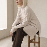 Holmstead Relaxed Turtleneck Drape Sweater — Beige, banana_republic product shot