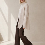 Holmstead Relaxed Turtleneck Drape Sweater — Beige, banana_republic product shot