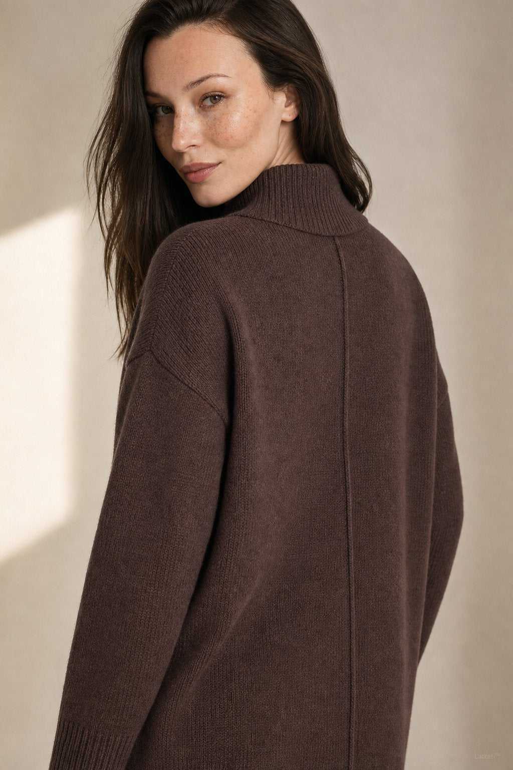Holmstead Relaxed Turtleneck Drape Sweater — Brown, banana_republic product shot