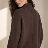 Holmstead Relaxed Turtleneck Drape Sweater — Brown, banana_republic product shot