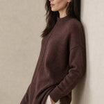 Holmstead Relaxed Turtleneck Drape Sweater — Brown, banana_republic product shot