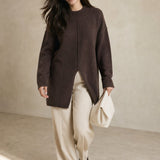 Holmstead Relaxed Turtleneck Drape Sweater — Brown, banana_republic product shot