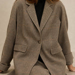 Honorine Plaid Wool Blazer Coat — Camel, banana_republic product shot