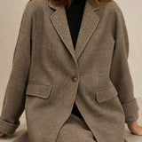 Honorine Plaid Wool Blazer Coat — Camel, banana_republic product shot