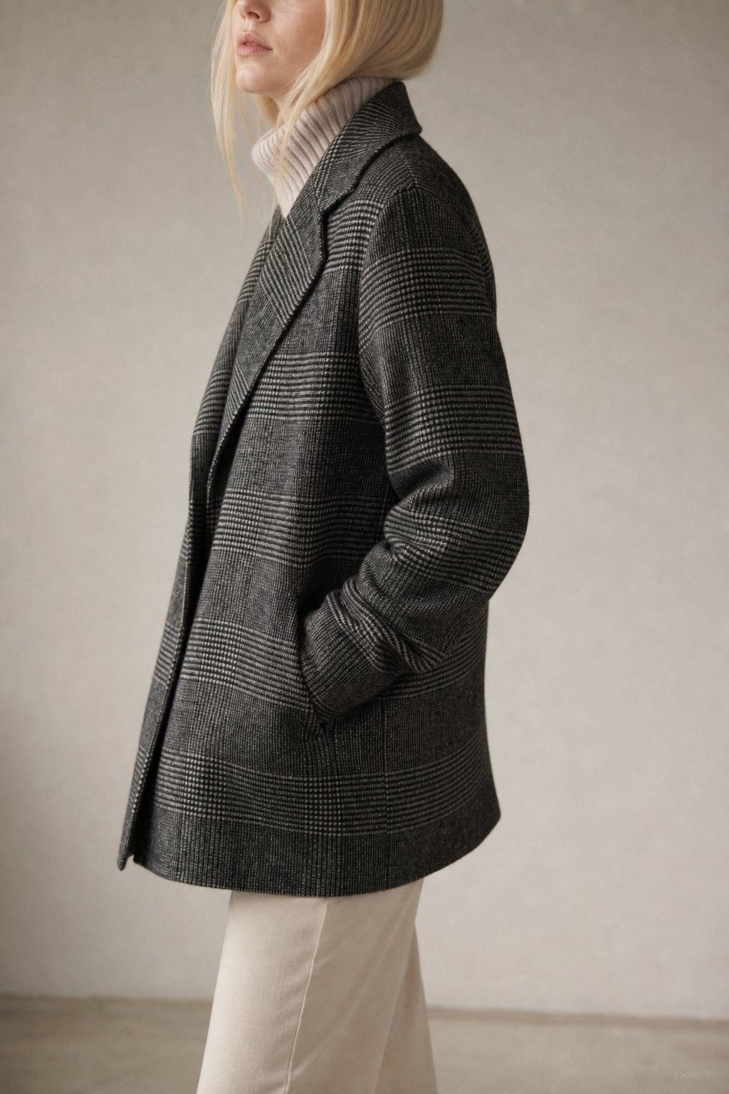 Honorine Plaid Wool Blazer Coat — Charcoal, banana_republic product shot