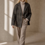 Honorine Plaid Wool Blazer Coat — Charcoal, banana_republic product shot