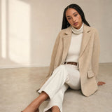 Honorine Plaid Wool Blazer Coat — Cream, banana_republic product shot