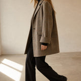 Honorine Plaid Wool Blazer Coat — Camel, banana_republic product shot