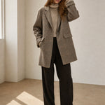 Honorine Plaid Wool Blazer Coat — Camel, banana_republic product shot