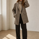 Honorine Plaid Wool Blazer Coat — Camel, banana_republic product shot