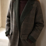 Honorine Plaid Wool Blazer Coat — Olive, banana_republic product shot