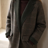 Honorine Plaid Wool Blazer Coat — Olive, banana_republic product shot