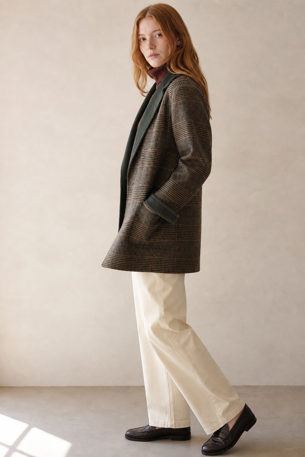 Honorine Plaid Wool Blazer Coat — Olive, banana_republic product shot