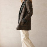 Honorine Plaid Wool Blazer Coat — Olive, banana_republic product shot