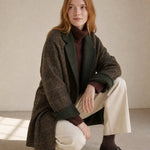 Honorine Plaid Wool Blazer Coat — Olive, banana_republic product shot