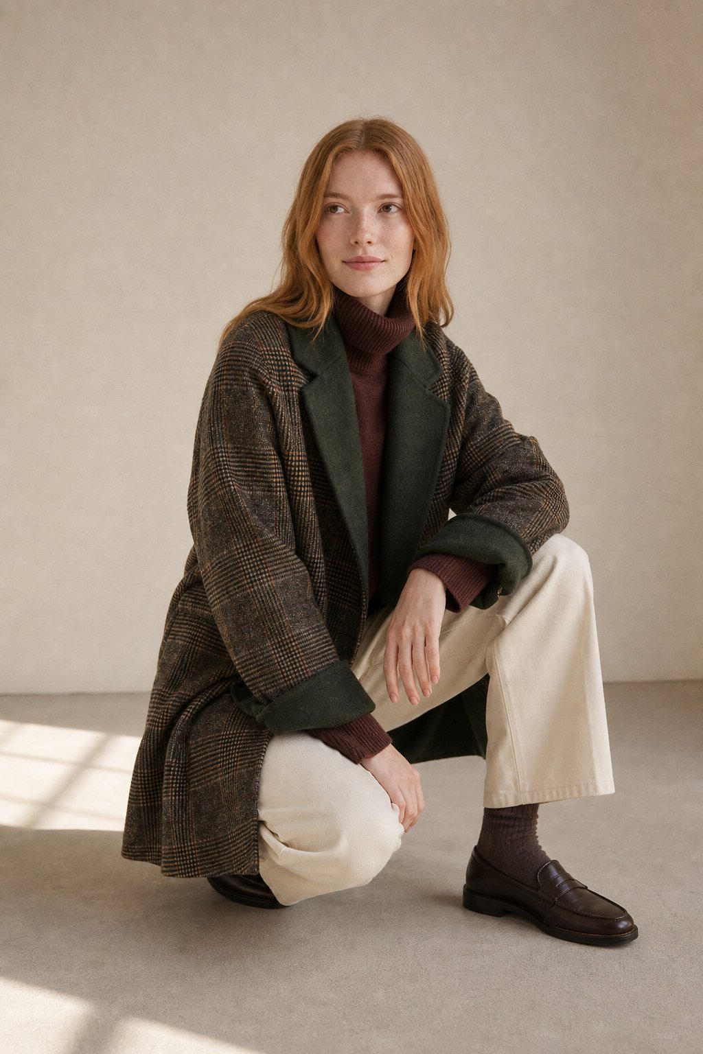 Honorine Plaid Wool Blazer Coat — Olive, banana_republic product shot