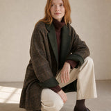 Honorine Plaid Wool Blazer Coat — Olive, banana_republic product shot