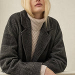 Honorine Plaid Wool Blazer Coat — Charcoal, banana_republic product shot