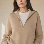 Isaure Half-Zip Top — Camel, banana_republic product shot