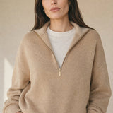 Isaure Half-Zip Top — Camel, banana_republic product shot
