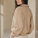 Isaure Half-Zip Top — Camel, banana_republic product shot