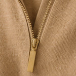 Isaure Half-Zip Top — Camel, banana_republic product shot