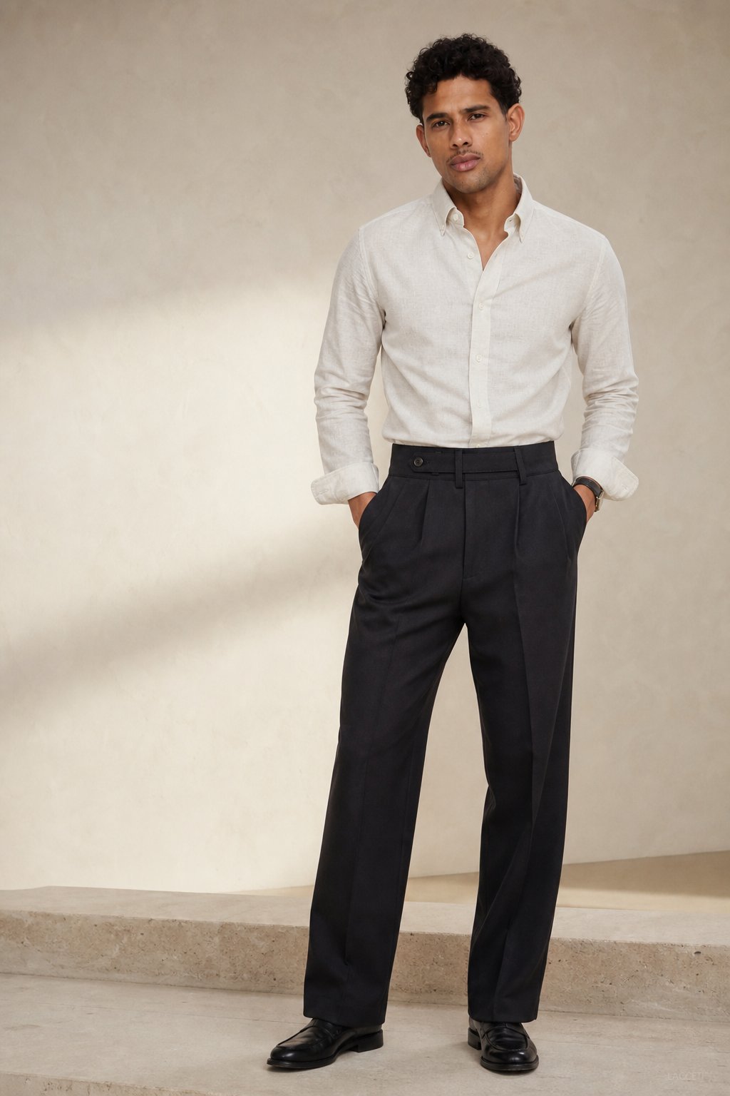 Italian Naples Pants — Black, studio product shot