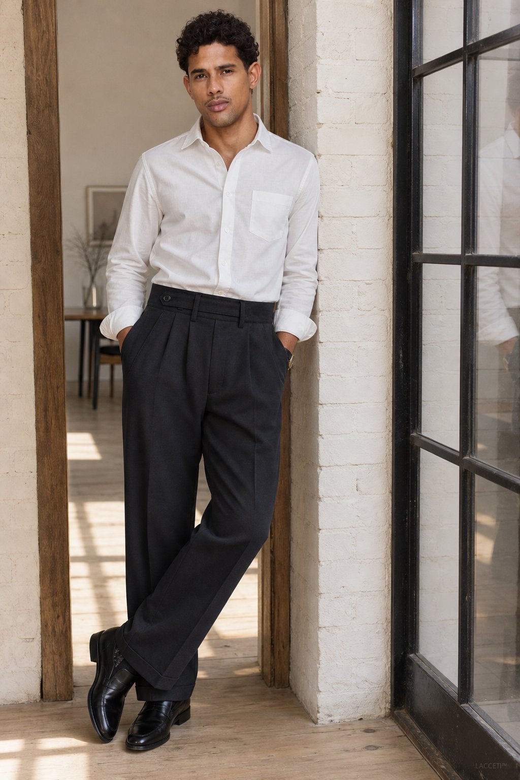Italian Naples Pants — Black, studio product shot