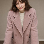 Joséphine Double-Breasted Coat — Pink, banana_republic product shot