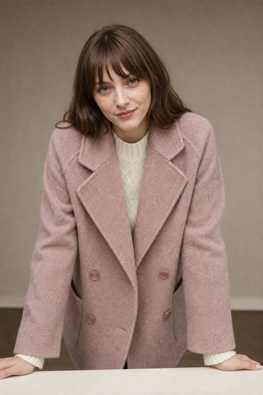 Joséphine Double-Breasted Coat — Pink, banana_republic product shot